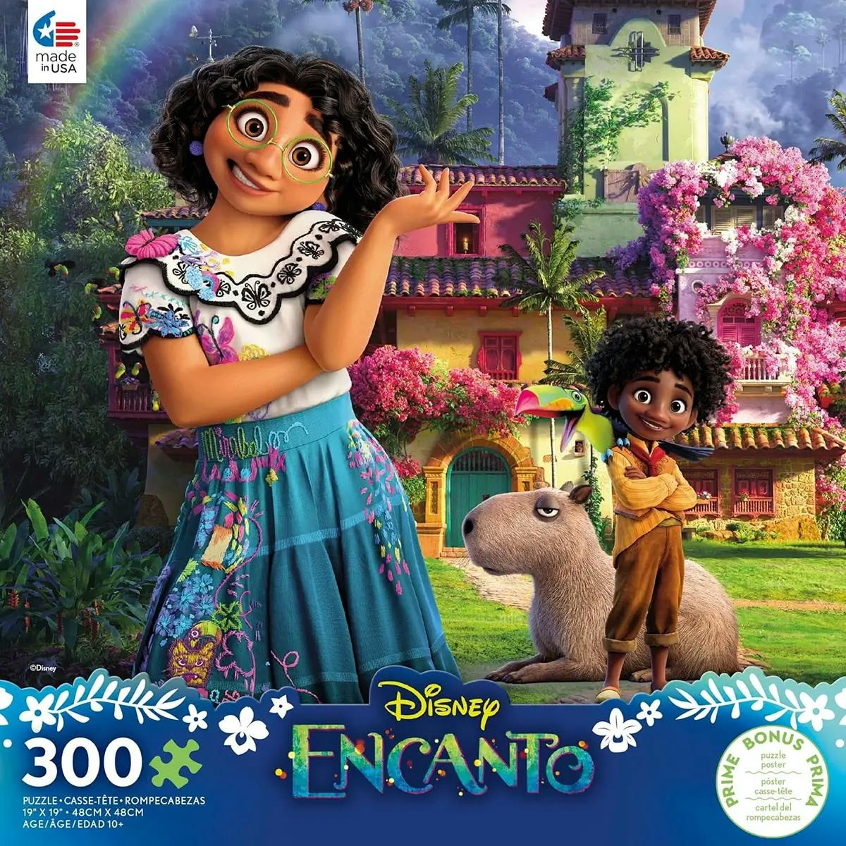 Cover of a 300-piece jigsaw puzzle box, showing a scene from the Disney movie Encanto.